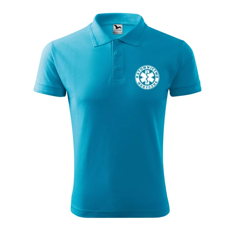 Koszulka polo męska z logo na sercu i plecach z nadrukiem RATOWNICTWO MEDYCZNE 200g Pique Polo 203 koszulka polo WSZYSTKIE KOLORY (5).webp
