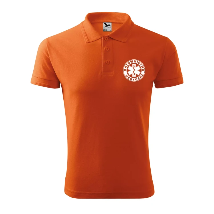 Koszulka polo męska z logo na sercu i plecach z nadrukiem RATOWNICTWO MEDYCZNE 200g Pique Polo 203 koszulka polo WSZYSTKIE KOLORY (6).webp