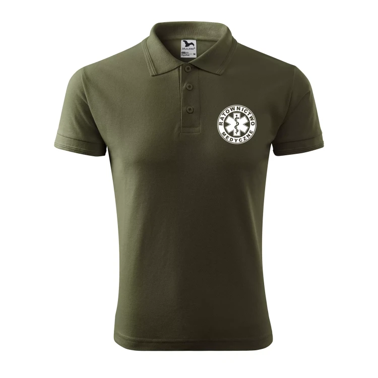 Koszulka polo męska z logo na sercu i plecach z nadrukiem RATOWNICTWO MEDYCZNE 200g Pique Polo 203 koszulka polo WSZYSTKIE KOLORY (8).webp