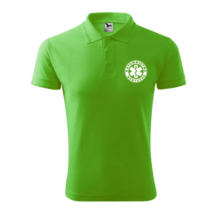 Koszulka polo męska z logo na sercu i plecach z nadrukiem RATOWNICTWO MEDYCZNE 200g Pique Polo 203 koszulka polo WSZYSTKIE KOLORY (16).webp