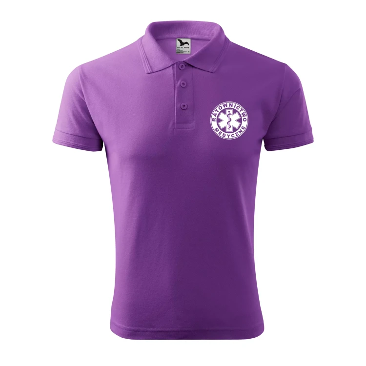 Koszulka polo męska z logo na sercu i plecach z nadrukiem RATOWNICTWO MEDYCZNE 200g Pique Polo 203 koszulka polo WSZYSTKIE KOLORY (18).webp