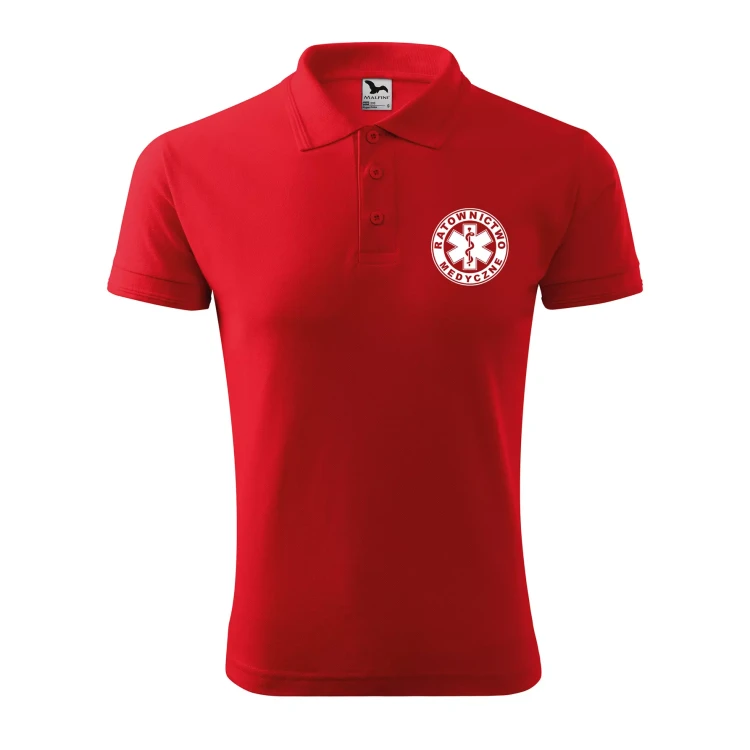 Koszulka polo męska z logo na sercu i plecach z nadrukiem RATOWNICTWO MEDYCZNE 200g Pique Polo 203 koszulka polo WSZYSTKIE KOLORY (20).webp