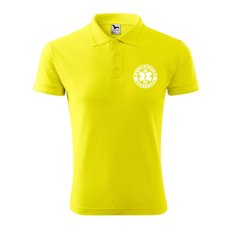 Koszulka polo męska z logo na sercu i plecach z nadrukiem RATOWNICTWO MEDYCZNE 200g Pique Polo 203 koszulka polo WSZYSTKIE KOLORY (24).webp