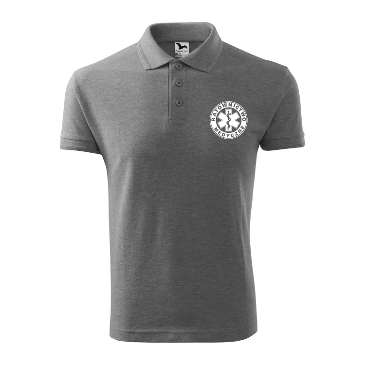 Koszulka polo męska z logo na sercu i plecach z nadrukiem RATOWNICTWO MEDYCZNE 200g Pique Polo 203 koszulka polo WSZYSTKIE KOLORY (27).webp