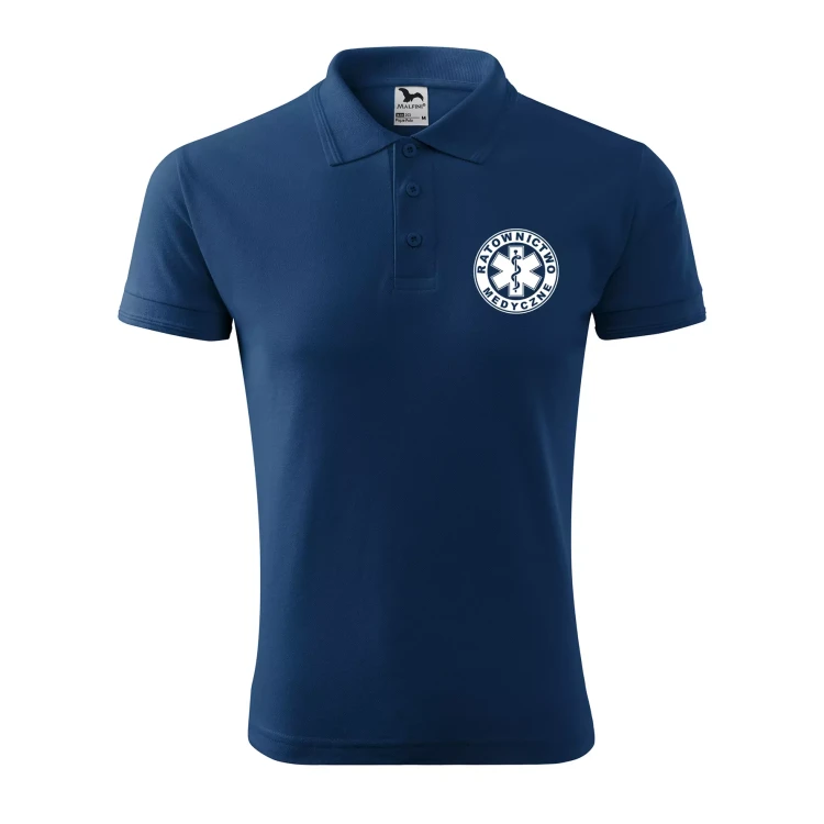 Koszulka polo męska z logo na sercu i plecach z nadrukiem RATOWNICTWO MEDYCZNE 200g Pique Polo 203 koszulka polo WSZYSTKIE KOLORY (28).webp