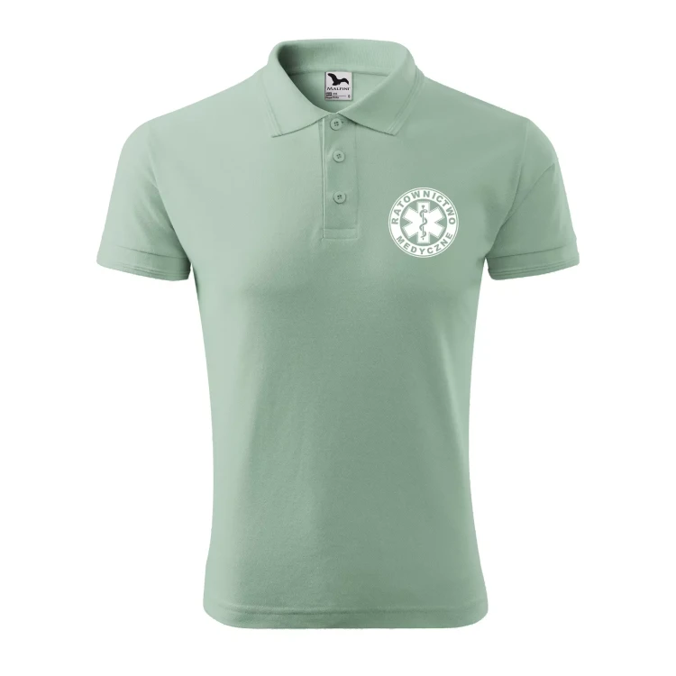 Koszulka polo męska z logo na sercu i plecach z nadrukiem RATOWNICTWO MEDYCZNE 200g Pique Polo 203 koszulka polo WSZYSTKIE KOLORY (33).webp