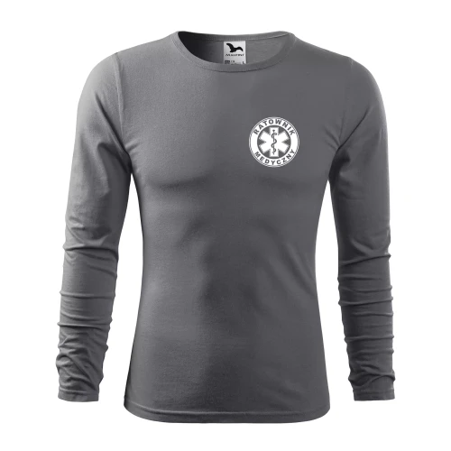 Koszulka męska z długim rękawem Fit-T LS 119 160gm² z nadrukiem RATOWNIK MEDYCZNY na sercu i plecach WSZYSTKIE KOLORY (2).webp