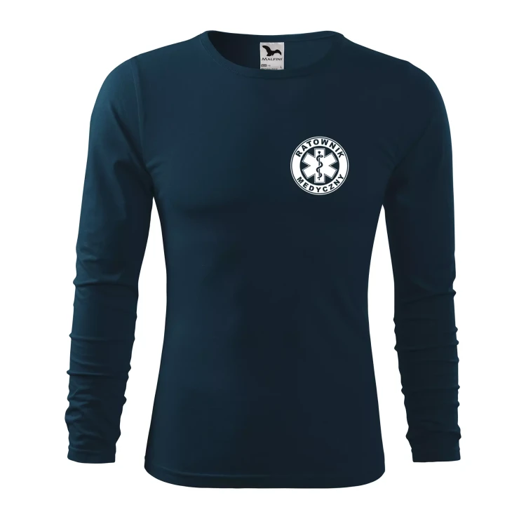 Koszulka męska z długim rękawem Fit-T LS 119 160gm² z nadrukiem RATOWNIK MEDYCZNY na sercu i plecach WSZYSTKIE KOLORY (7).webp