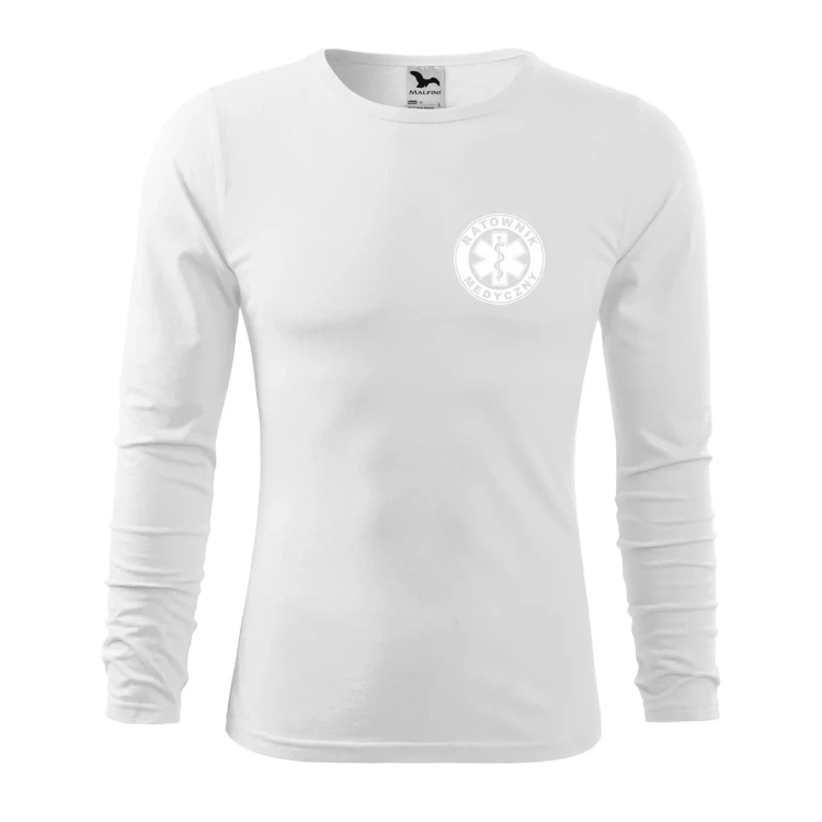 Koszulka męska z długim rękawem Fit-T LS 119 160gm² z nadrukiem RATOWNIK MEDYCZNY na sercu i plecach WSZYSTKIE KOLORY (9).webp