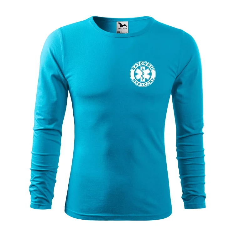 Koszulka męska z długim rękawem Fit-T LS 119 160gm² z nadrukiem RATOWNIK MEDYCZNY na sercu i plecach WSZYSTKIE KOLORY (10).webp