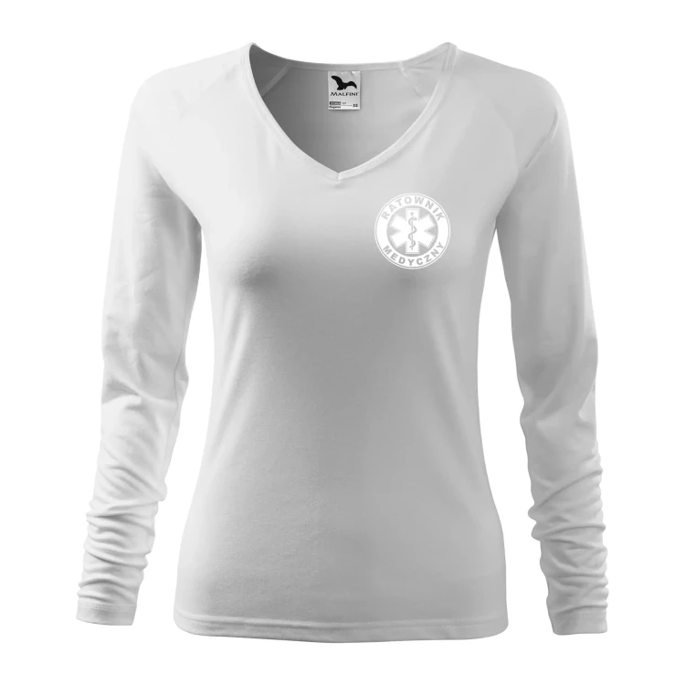 Koszulka damska z długim rękawem Elegance 127 z nadrukiem RATOWNIK MEDYCZNY na sercu i plecach odzież reklamowa 180 gm² WSZYSTKIE KOLORY (4).webp