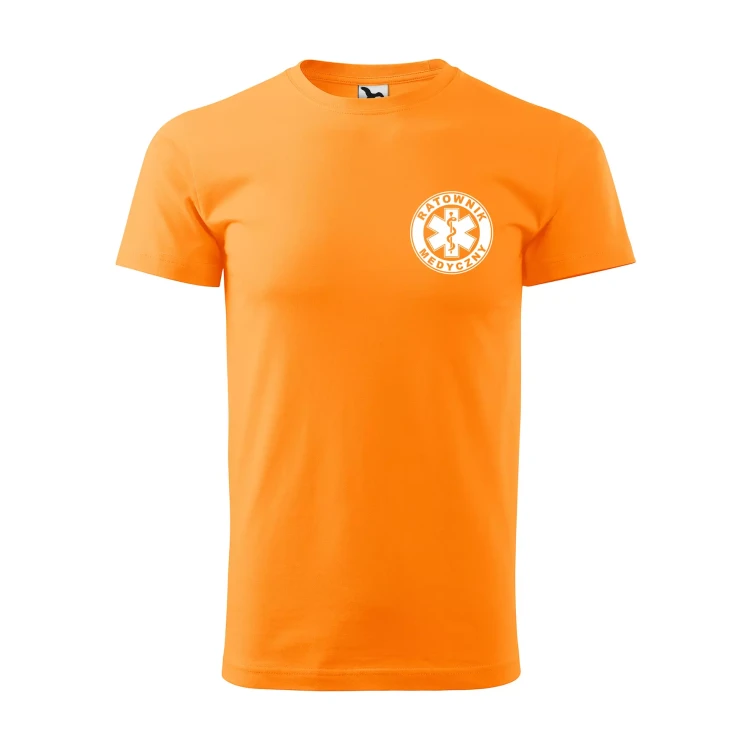 Koszulka z krótkim rękawem z logo na sercu i plecach męska z nadrukiem RATOWNIK MEDYCZNY 160g BASIC 129 koszulka krótki rękaw WSZYSTKIE KOLORY (11).webp