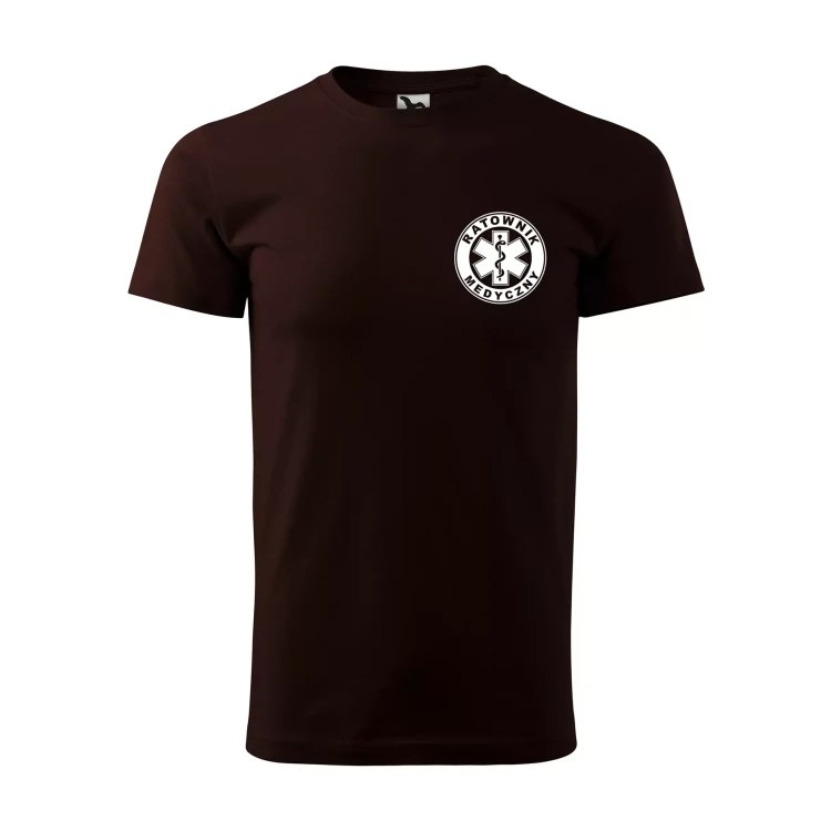 Koszulka z krótkim rękawem z logo na sercu i plecach męska z nadrukiem RATOWNIK MEDYCZNY 160g BASIC 129 koszulka krótki rękaw WSZYSTKIE KOLORY (16).webp