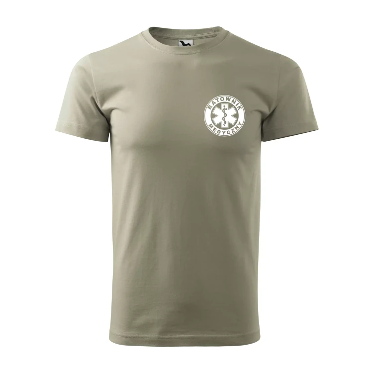 Koszulka z krótkim rękawem z logo na sercu i plecach męska z nadrukiem RATOWNIK MEDYCZNY 160g BASIC 129 koszulka krótki rękaw WSZYSTKIE KOLORY (17).webp