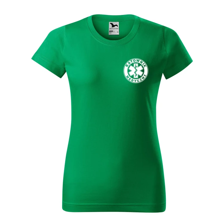 Koszulka damska BASIC 134 medyczna z krótkim rękawem z logo na sercu i plecach z nadrukiem RATOWNIK MEDYCZNY logo 160 gm² koszulka krótki rękaw WSZYSTKI (3).webp
