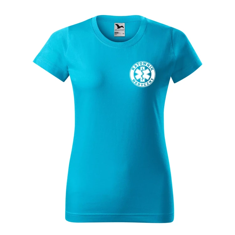 Koszulka damska BASIC 134 medyczna z krótkim rękawem z logo na sercu i plecach z nadrukiem RATOWNIK MEDYCZNY logo 160 gm² koszulka krótki rękaw WSZYSTKI (5).webp