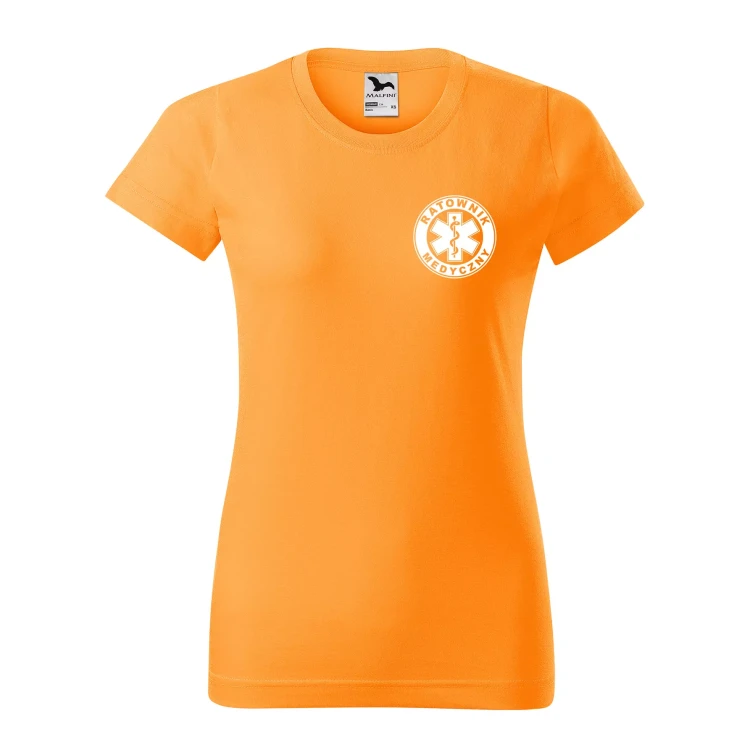 Koszulka damska BASIC 134 medyczna z krótkim rękawem z logo na sercu i plecach z nadrukiem RATOWNIK MEDYCZNY logo 160 gm² koszulka krótki rękaw WSZYSTKI (13).webp