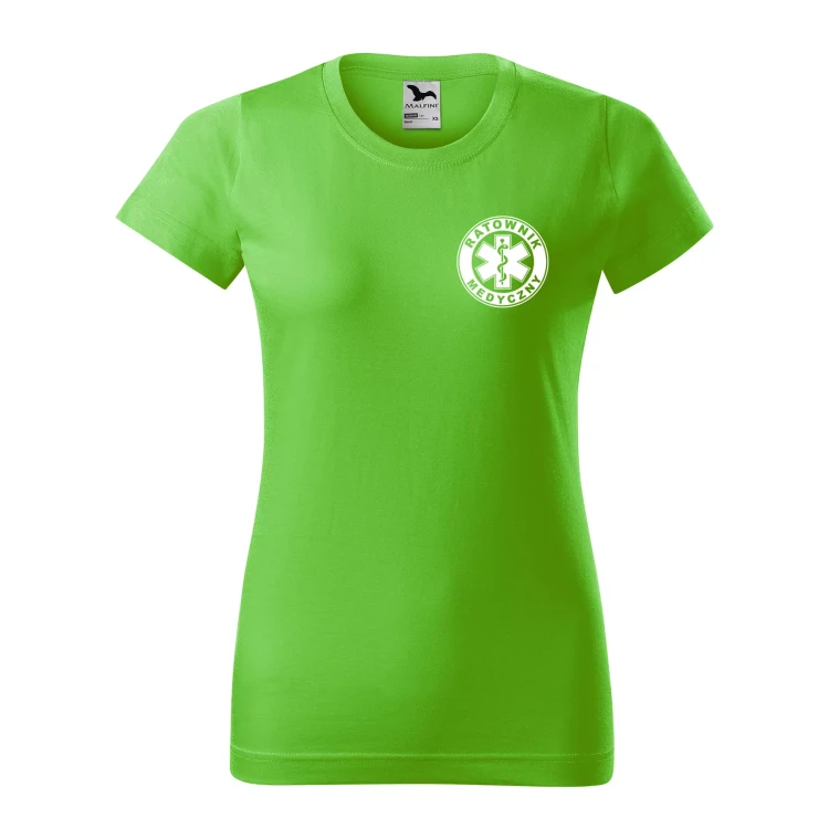 Koszulka damska BASIC 134 medyczna z krótkim rękawem z logo na sercu i plecach z nadrukiem RATOWNIK MEDYCZNY logo 160 gm² koszulka krótki rękaw WSZYSTKI (21).webp