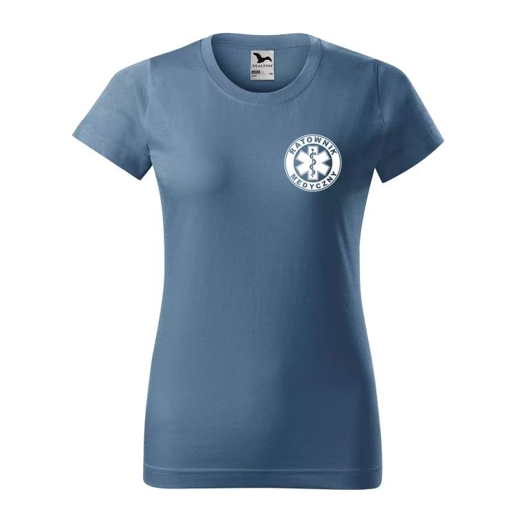 Koszulka damska BASIC 134 medyczna z krótkim rękawem z logo na sercu i plecach z nadrukiem RATOWNIK MEDYCZNY logo 160 gm² koszulka krótki rękaw WSZYSTKI (27).webp