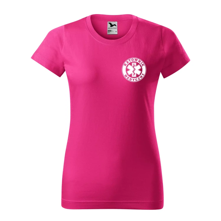 Koszulka damska BASIC 134 medyczna z krótkim rękawem z logo na sercu i plecach z nadrukiem RATOWNIK MEDYCZNY logo 160 gm² koszulka krótki rękaw WSZYSTKI (29).webp