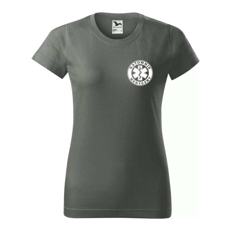 Koszulka damska BASIC 134 medyczna z krótkim rękawem z logo na sercu i plecach z nadrukiem RATOWNIK MEDYCZNY logo 160 gm² koszulka krótki rękaw WSZYSTKI (33).webp