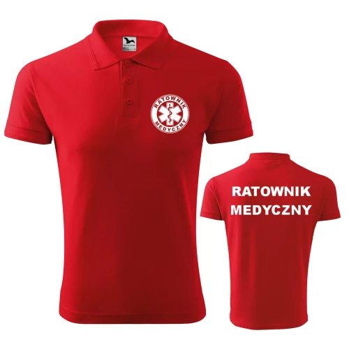Koszulka polo męska z logo na sercu i plecach z nadrukiem RATOWNIK MEDYCZNY 200g Pique Polo 203 koszulka polo WSZYSTKIE KOLORY  (1).webp