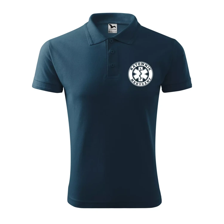 Koszulka polo męska z logo na sercu i plecach z nadrukiem RATOWNIK MEDYCZNY 200g Pique Polo 203 koszulka polo WSZYSTKIE KOLORY  (17).webp