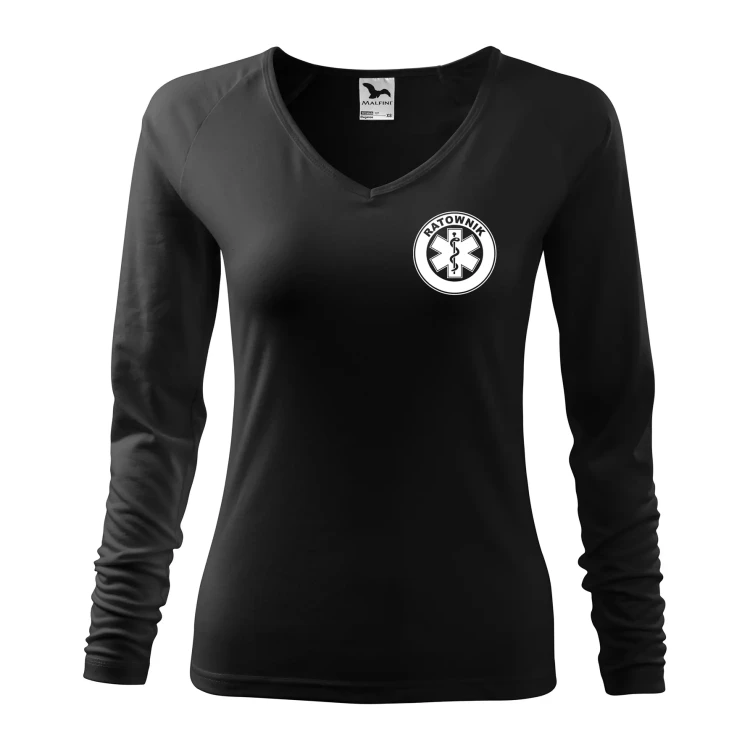 Koszulka damska z długim rękawem Elegance 127 z nadrukiem RATOWNIK na sercu i plecach odzież reklamowa 180 gm² WSZYSTKIE KOLORY (2).webp