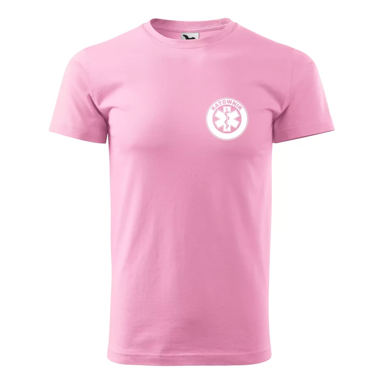 Koszulka z krótkim rękawem z logo na sercu i plecach męska z nadrukiem RATOWNIK 160g BASIC 129 koszulka krótki rękaw WSZYSTKIE KOLORY (4).webp