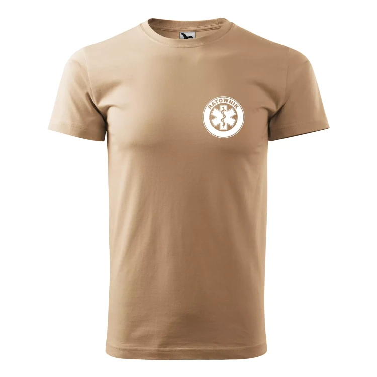 Koszulka z krótkim rękawem z logo na sercu i plecach męska z nadrukiem RATOWNIK 160g BASIC 129 koszulka krótki rękaw WSZYSTKIE KOLORY (5).webp