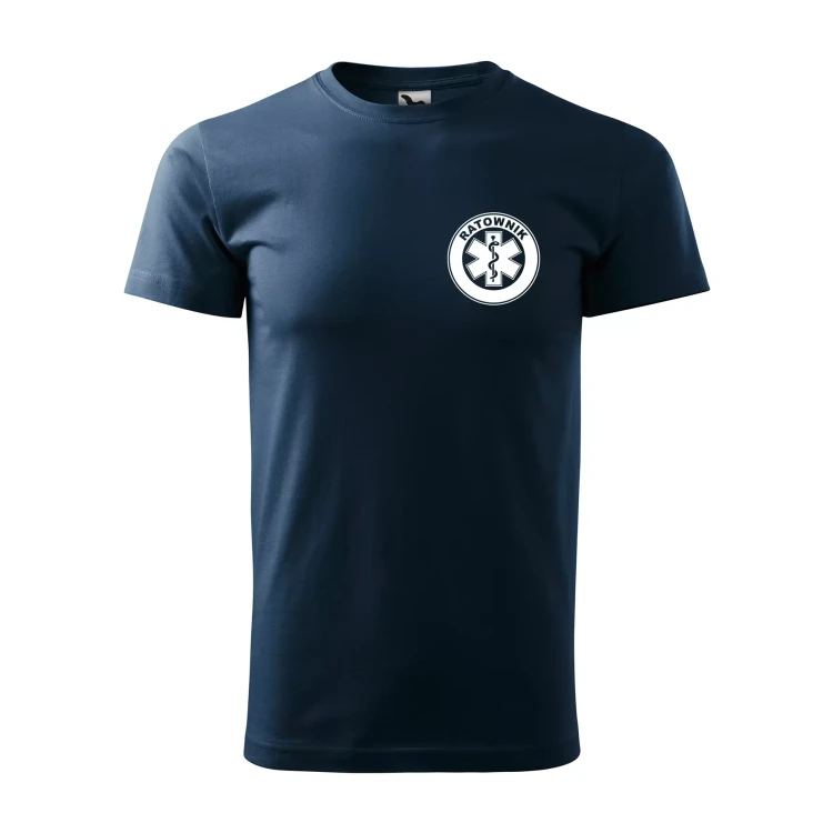 Koszulka z krótkim rękawem z logo na sercu i plecach męska z nadrukiem RATOWNIK 160g BASIC 129 koszulka krótki rękaw WSZYSTKIE KOLORY (19).webp