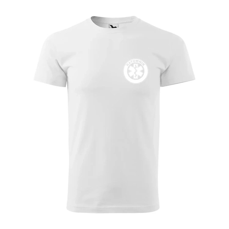 Koszulka z krótkim rękawem z logo na sercu i plecach męska z nadrukiem RATOWNIK 160g BASIC 129 koszulka krótki rękaw WSZYSTKIE KOLORY (34).webp