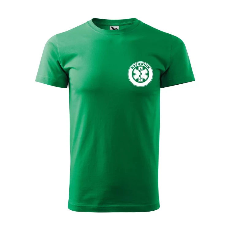 Koszulka z krótkim rękawem z logo na sercu i plecach męska z nadrukiem RATOWNIK 160g BASIC 129 koszulka krótki rękaw WSZYSTKIE KOLORY (38).webp