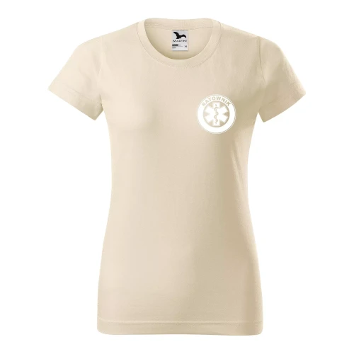 Koszulka damska BASIC 134 medyczna z krótkim rękawem z logo na sercu i plecach z nadrukiem RATOWNIK logo 160 gm² koszulka krótki rękaw WSZYSTKIE KOLORY (2).webp