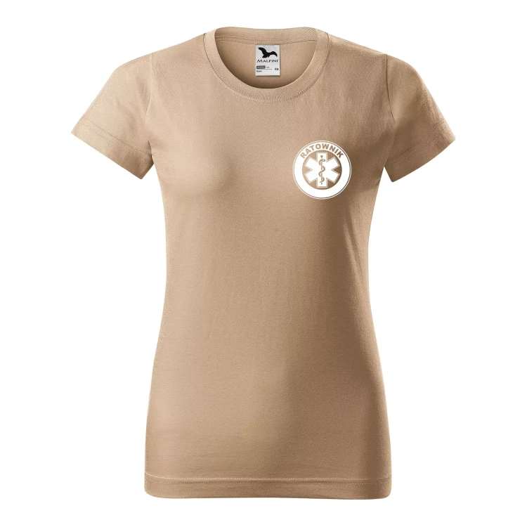 Koszulka damska BASIC 134 medyczna z krótkim rękawem z logo na sercu i plecach z nadrukiem RATOWNIK logo 160 gm² koszulka krótki rękaw WSZYSTKIE KOLORY (10).webp
