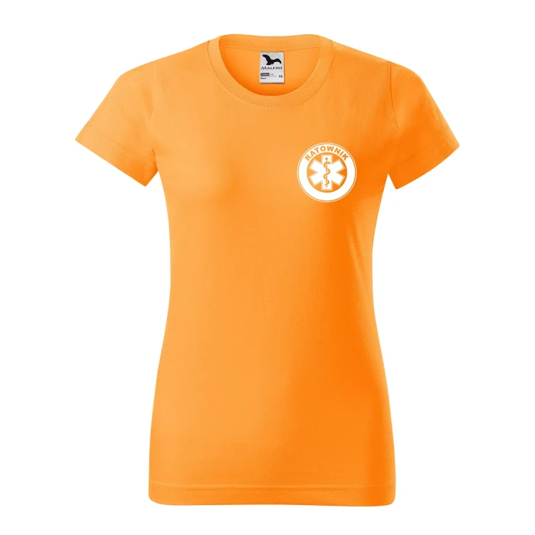 Koszulka damska BASIC 134 medyczna z krótkim rękawem z logo na sercu i plecach z nadrukiem RATOWNIK logo 160 gm² koszulka krótki rękaw WSZYSTKIE KOLORY (14).webp
