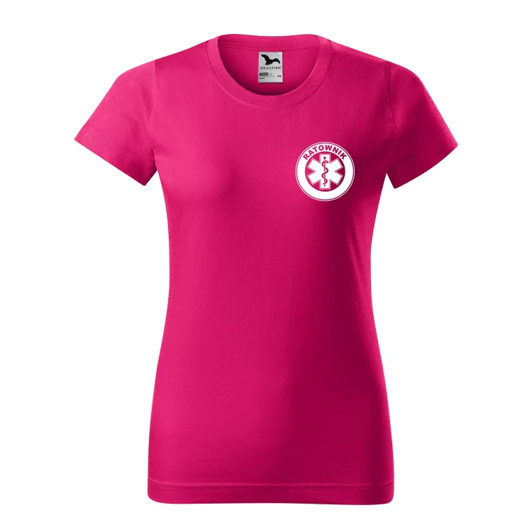 Koszulka damska BASIC 134 medyczna z krótkim rękawem z logo na sercu i plecach z nadrukiem RATOWNIK logo 160 gm² koszulka krótki rękaw WSZYSTKIE KOLORY (15).webp