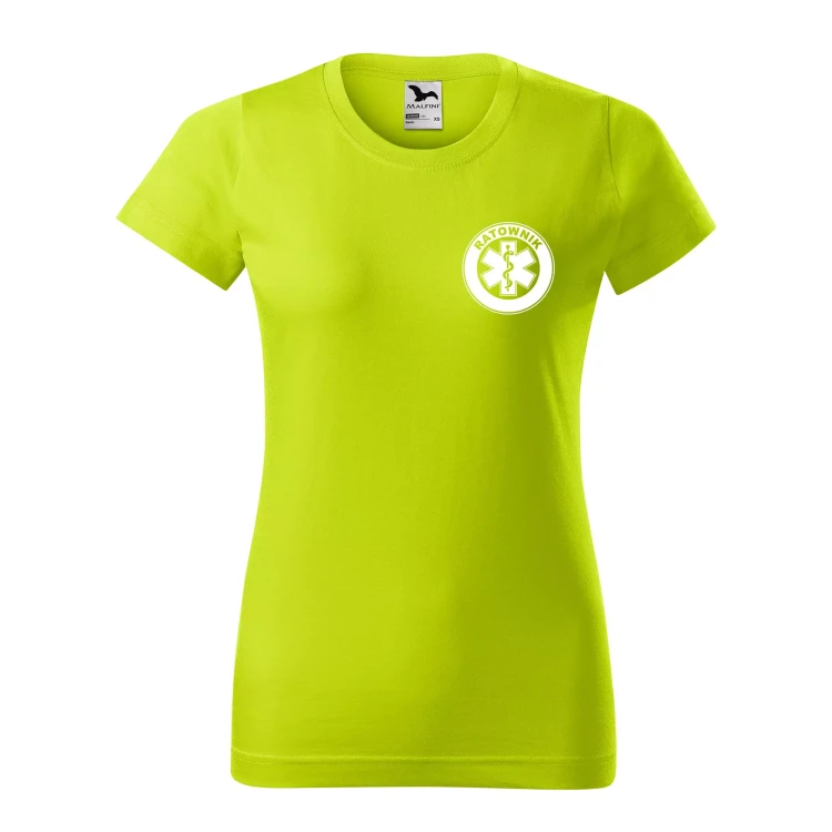 Koszulka damska BASIC 134 medyczna z krótkim rękawem z logo na sercu i plecach z nadrukiem RATOWNIK logo 160 gm² koszulka krótki rękaw WSZYSTKIE KOLORY (16).webp