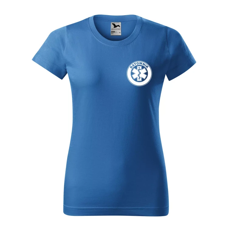 Koszulka damska BASIC 134 medyczna z krótkim rękawem z logo na sercu i plecach z nadrukiem RATOWNIK logo 160 gm² koszulka krótki rękaw WSZYSTKIE KOLORY (17).webp