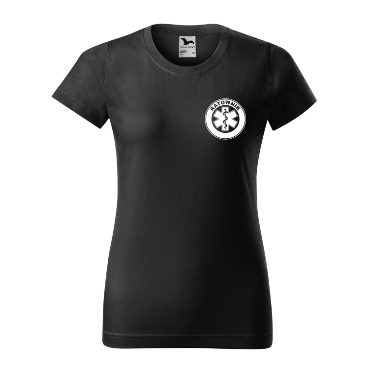 Koszulka damska BASIC 134 medyczna z krótkim rękawem z logo na sercu i plecach z nadrukiem RATOWNIK logo 160 gm² koszulka krótki rękaw WSZYSTKIE KOLORY (27).webp