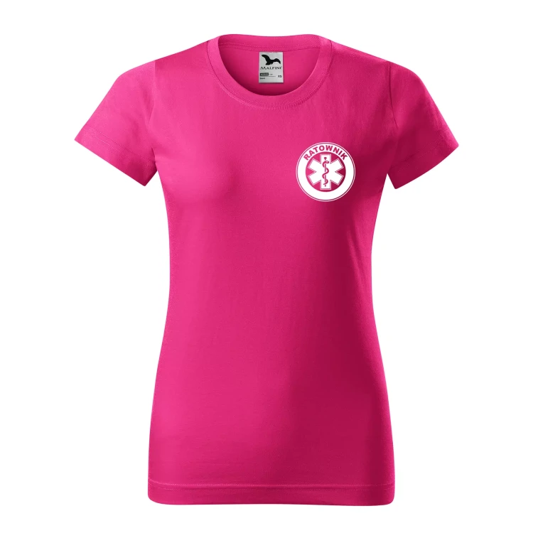 Koszulka damska BASIC 134 medyczna z krótkim rękawem z logo na sercu i plecach z nadrukiem RATOWNIK logo 160 gm² koszulka krótki rękaw WSZYSTKIE KOLORY (30).webp