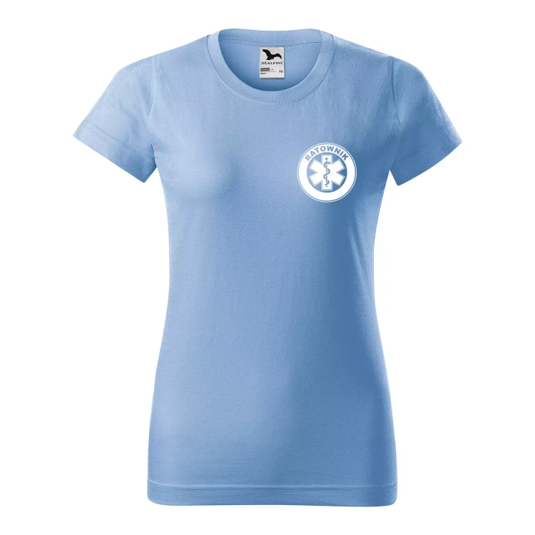 Koszulka damska BASIC 134 medyczna z krótkim rękawem z logo na sercu i plecach z nadrukiem RATOWNIK logo 160 gm² koszulka krótki rękaw WSZYSTKIE KOLORY (38).webp