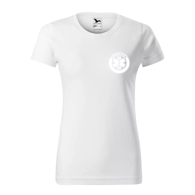 Koszulka damska BASIC 134 medyczna z krótkim rękawem z logo na sercu i plecach z nadrukiem RATOWNIK logo 160 gm² koszulka krótki rękaw WSZYSTKIE KOLORY (39).webp