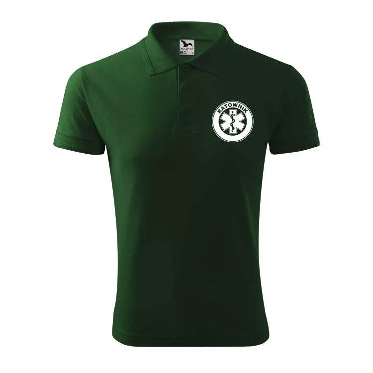 Koszulka polo męska z logo na sercu i plecach z nadrukiem RATOWNIK 200g Pique Polo 203 koszulka polo WSZYSTKIE KOLORY (3).webp