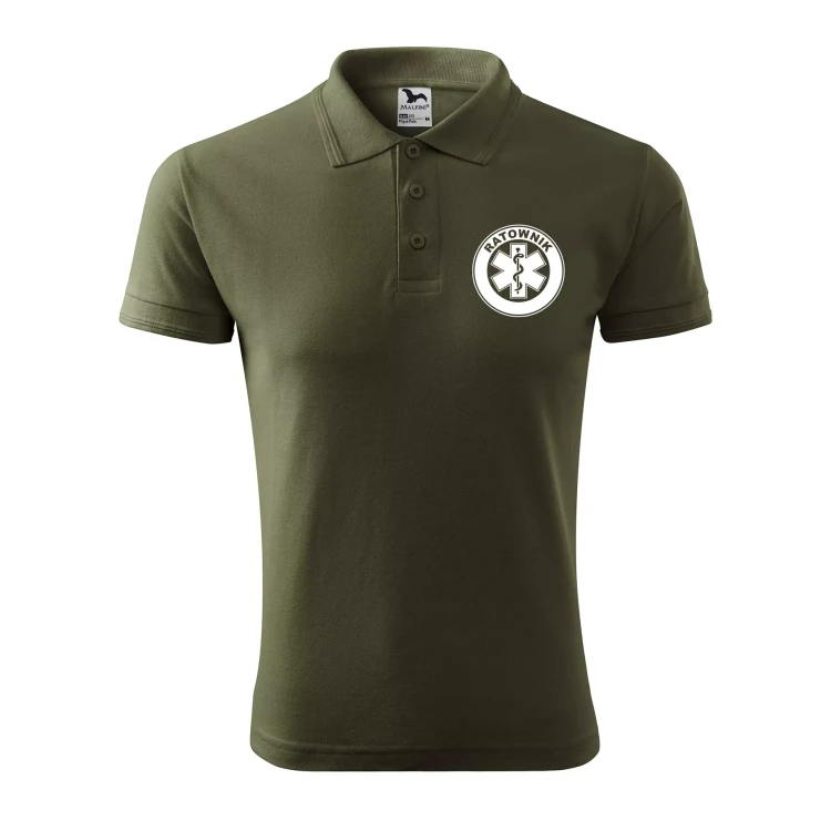 Koszulka polo męska z logo na sercu i plecach z nadrukiem RATOWNIK 200g Pique Polo 203 koszulka polo WSZYSTKIE KOLORY (7).webp