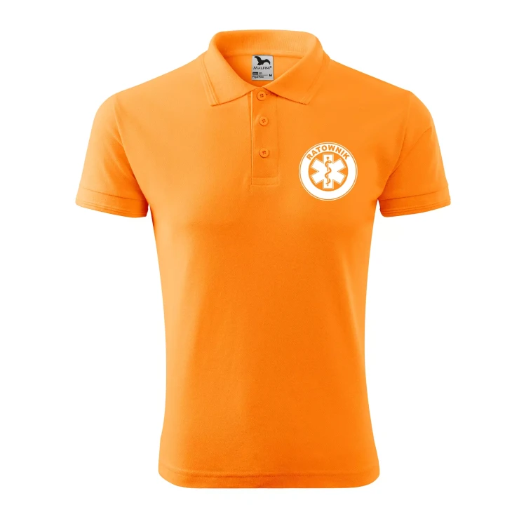 Koszulka polo męska z logo na sercu i plecach z nadrukiem RATOWNIK 200g Pique Polo 203 koszulka polo WSZYSTKIE KOLORY (9).webp
