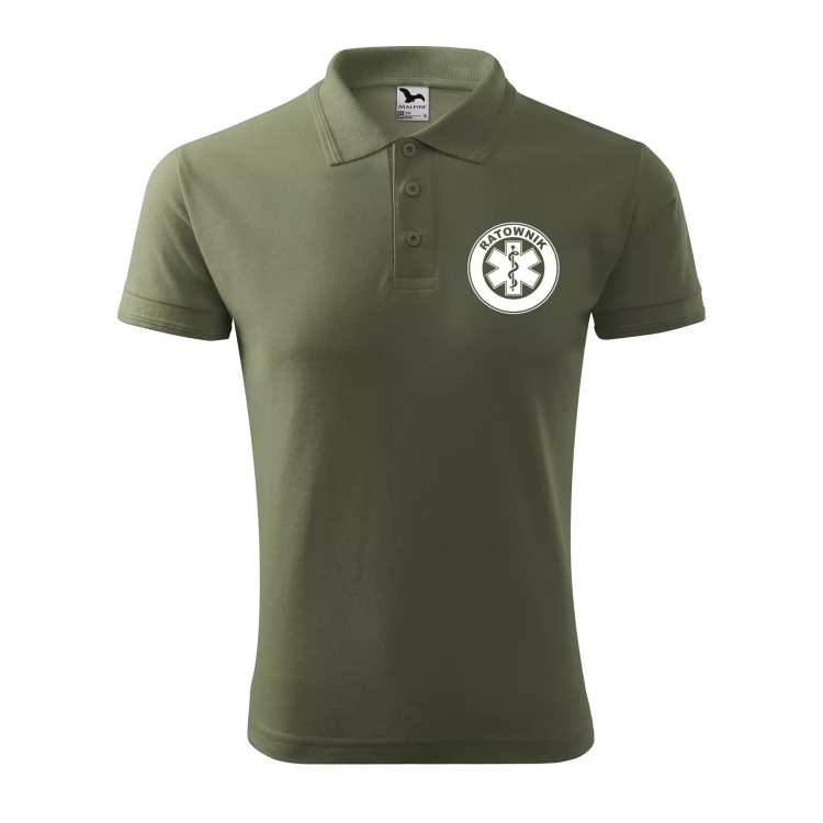 Koszulka polo męska z logo na sercu i plecach z nadrukiem RATOWNIK 200g Pique Polo 203 koszulka polo WSZYSTKIE KOLORY (11).webp