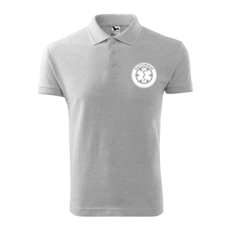 Koszulka polo męska z logo na sercu i plecach z nadrukiem RATOWNIK 200g Pique Polo 203 koszulka polo WSZYSTKIE KOLORY (13).webp