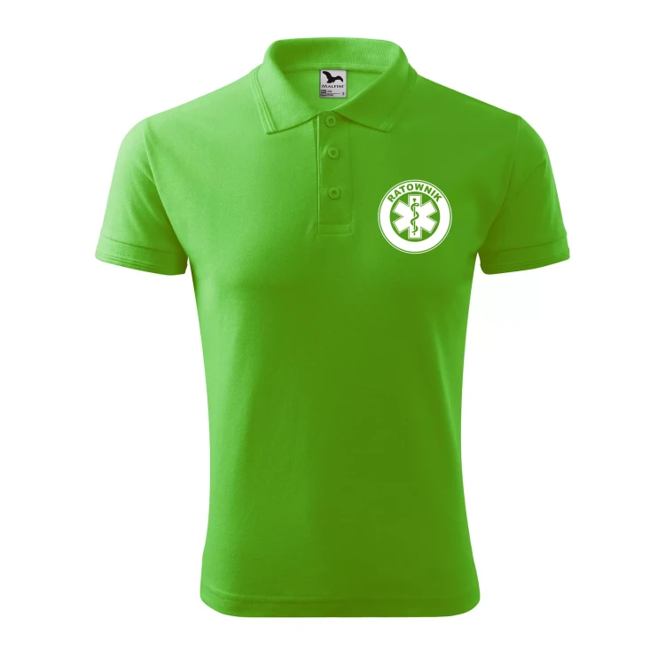 Koszulka polo męska z logo na sercu i plecach z nadrukiem RATOWNIK 200g Pique Polo 203 koszulka polo WSZYSTKIE KOLORY (15).webp