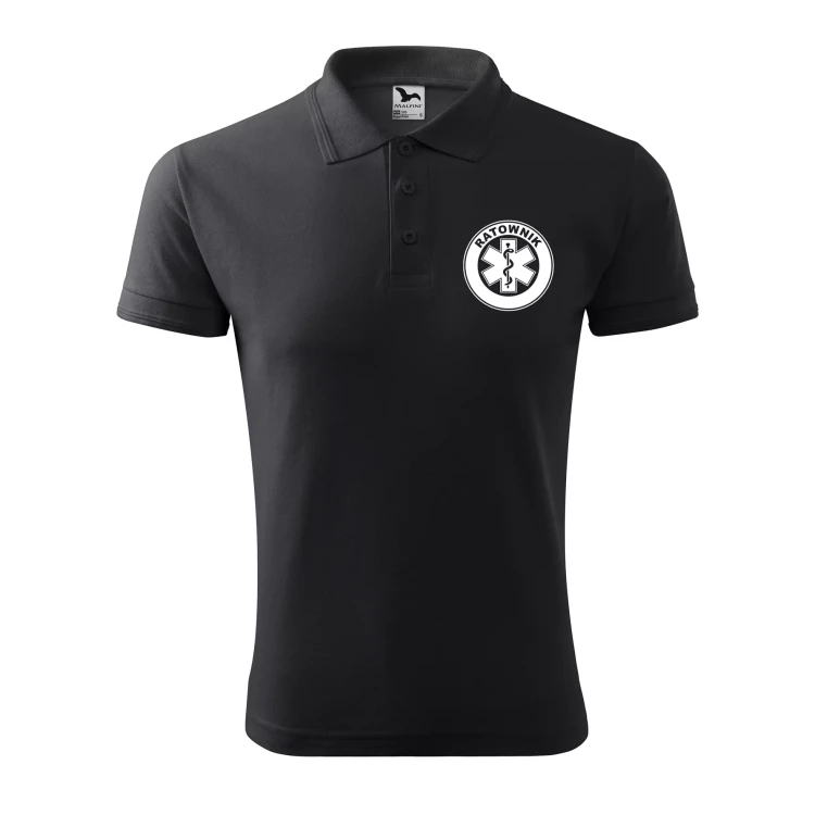 Koszulka polo męska z logo na sercu i plecach z nadrukiem RATOWNIK 200g Pique Polo 203 koszulka polo WSZYSTKIE KOLORY (18).webp